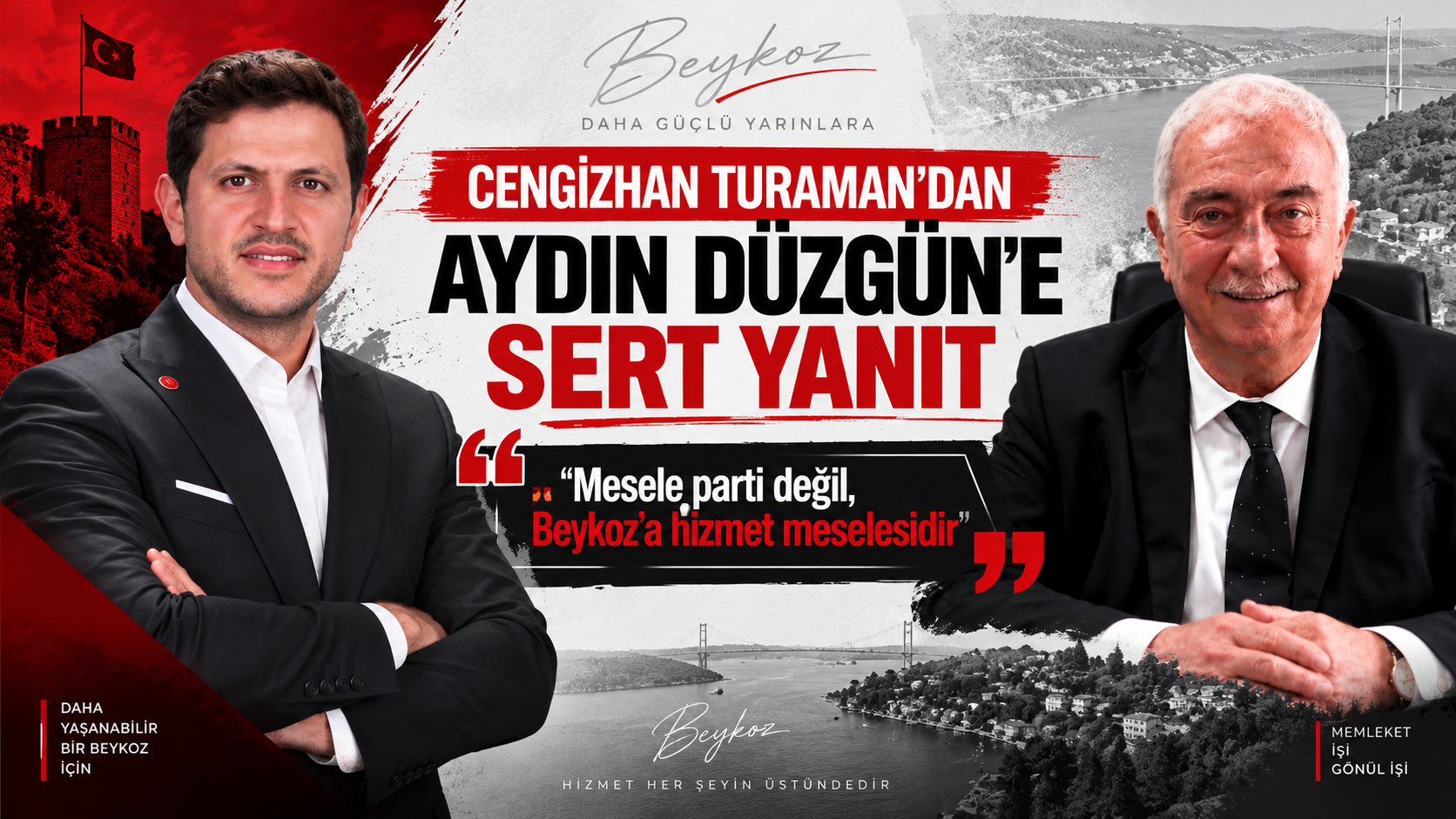 Turaman’dan Aydın Düzgün’e sert yanıt: “Mesele parti değil, Beykoz’a hizmet meselesidir”