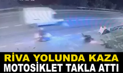 Riva Yolunda motosiklet takla attı