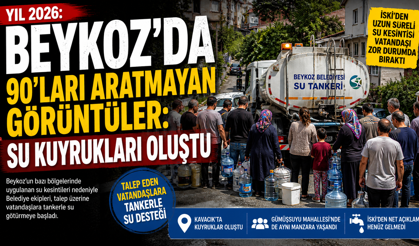 Beykoz’da 90’ları Aratmayan Görüntüler: Su Kuyrukları Oluştu
