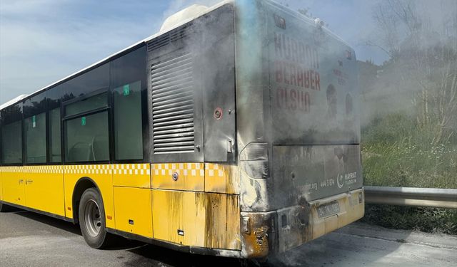 Beykoz'da İETT otobüsünde yangın