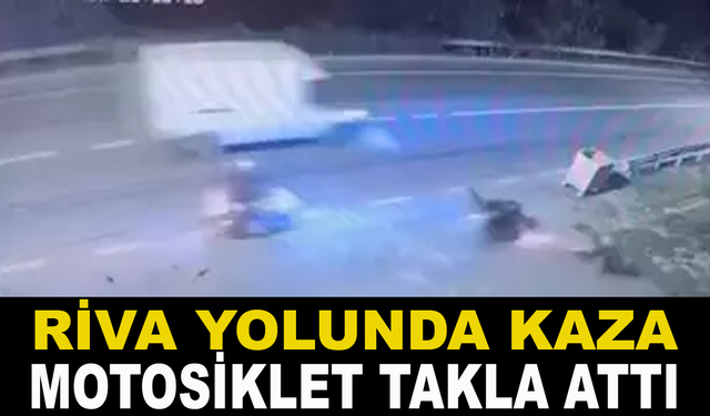 Riva Yolunda motosiklet takla attı