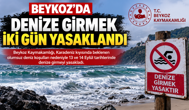 Beykoz’da denize girmek iki gün yasaklandı