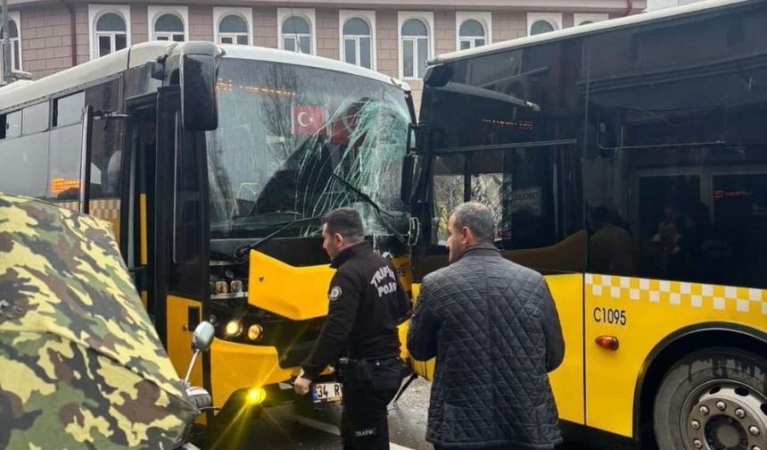 Beykoz’da İETT otobüsleri kafa kafaya çarpıştı: 7 yaralı