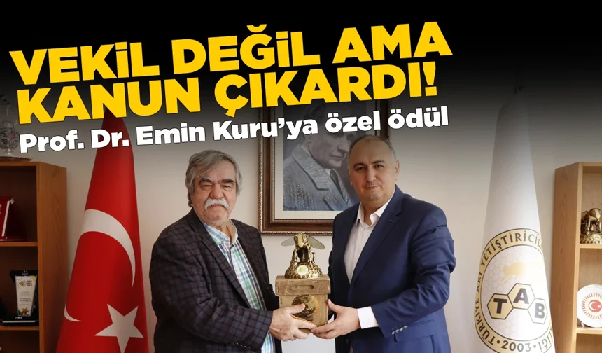 Prof. Dr. Emin Kuru arıcılığa katkılarından dolayı ödül aldı