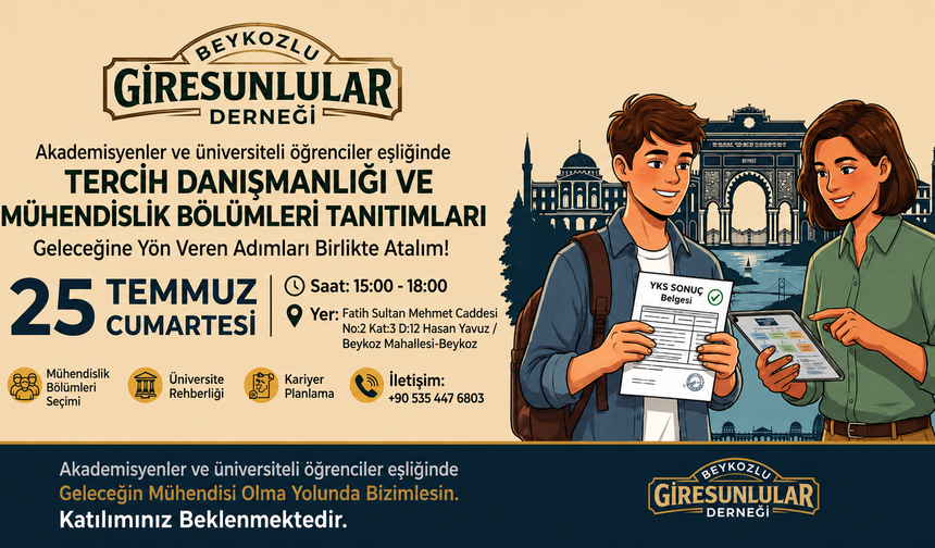 Beykozlu Giresunlular Derneği'nden Üniversite Adaylarına Tercih Desteği